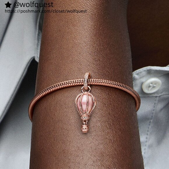 Pandora Sparkling Pink Hot Air Balloon Dangle Charm - Picture 6 of 6